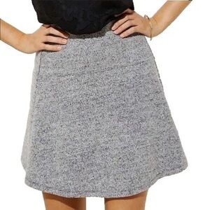 Loft Women's Gray Fleece Mini Flippy Swing Skirt Pull On Large